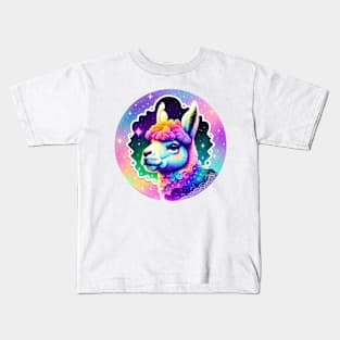 Colorful Cute Llama Funny Alpaca Lovers Kids T-Shirt